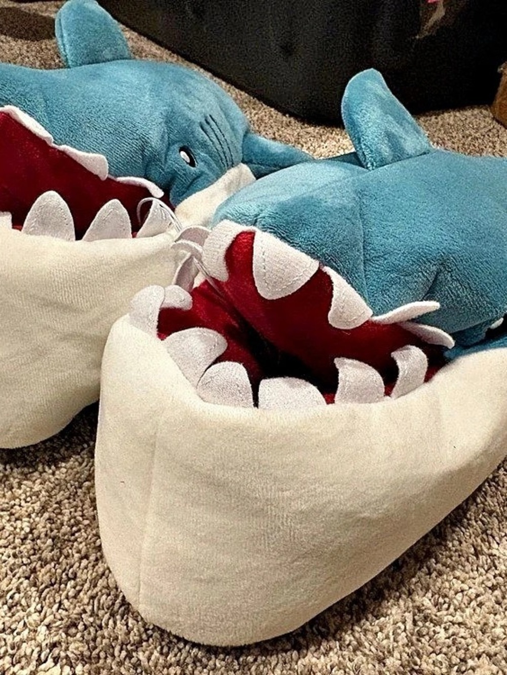 Cat & Jack Kids' Knox Shark Ankle Biter Slippers Blue & White Kids XL